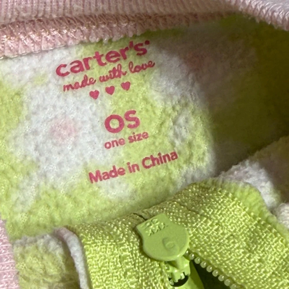 Carter's Baby Girl Green Daisy  Floral Fleece Sleep Sack Gown One Size